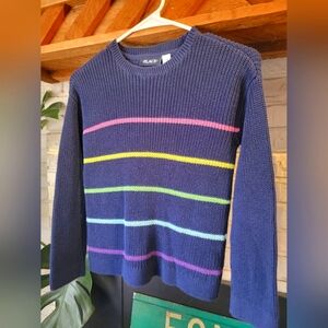 The Children's Place Pullover Sweater Retro Stripes Girls Sz M 7-8 Multi-color